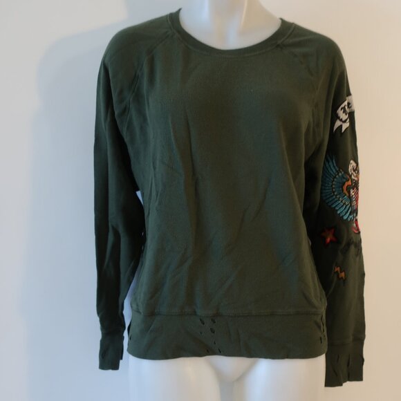 Womens Zadig & Voltaire Dark Green Multicolor Skeleton Graphic Sweatshirt Top M - Picture 3 of 16